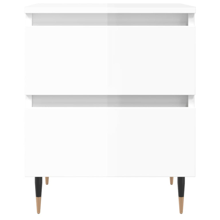 Nachtkastjes 2 st 40x35x50 cm bewerkt hout hoogglans wit MeubelReus