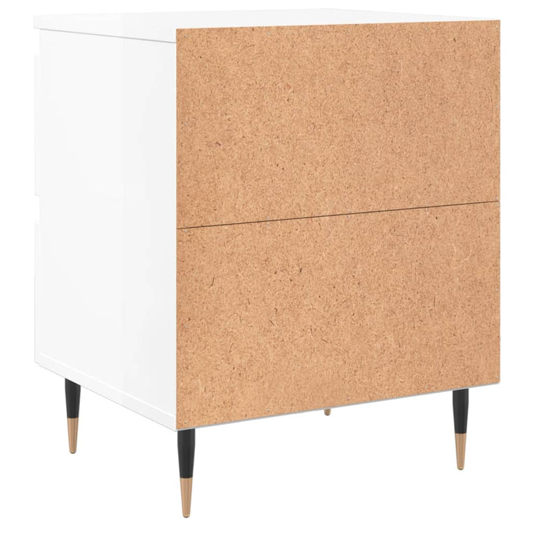 Nachtkastjes 2 st 40x35x50 cm bewerkt hout hoogglans wit MeubelReus