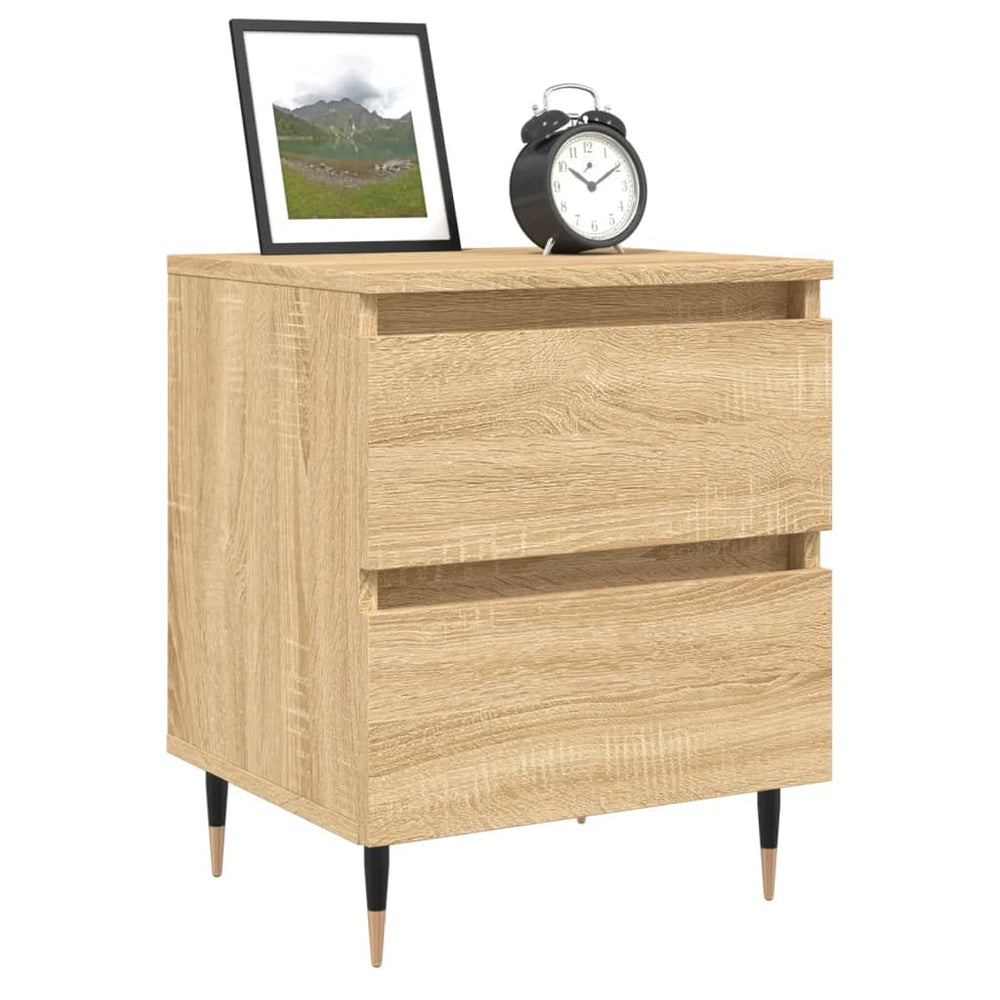Nachtkastje 40x35x50 cm bewerkt hout sonoma eikenkleurig MeubelReus