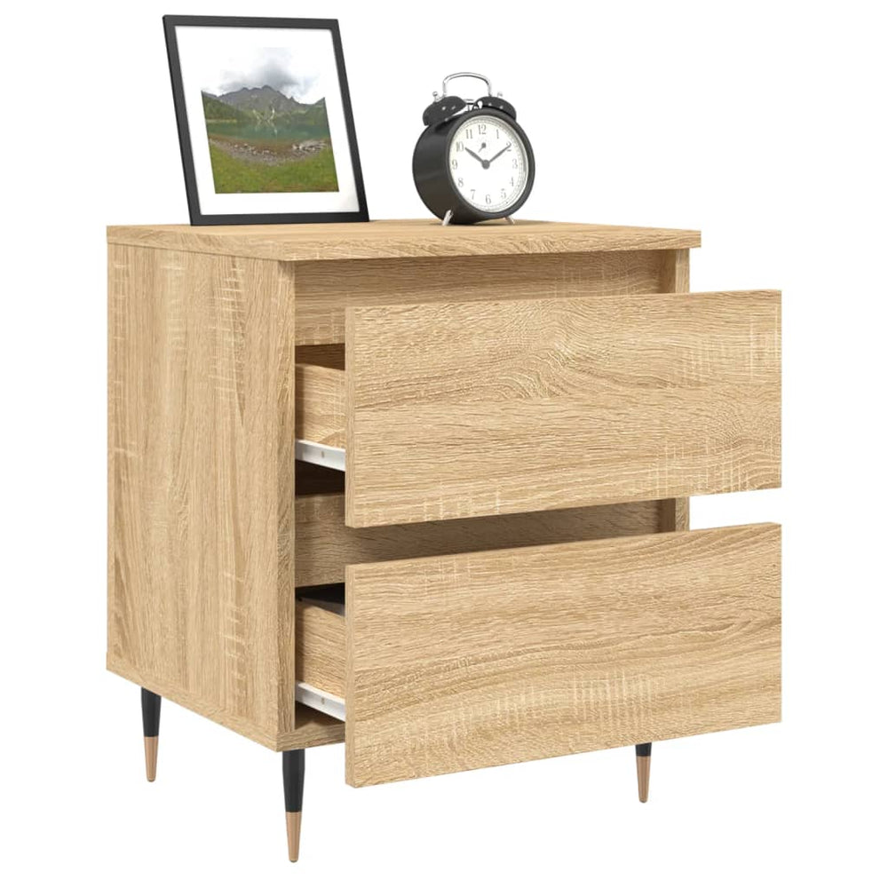 Nachtkastje 40x35x50 cm bewerkt hout sonoma eikenkleurig MeubelReus