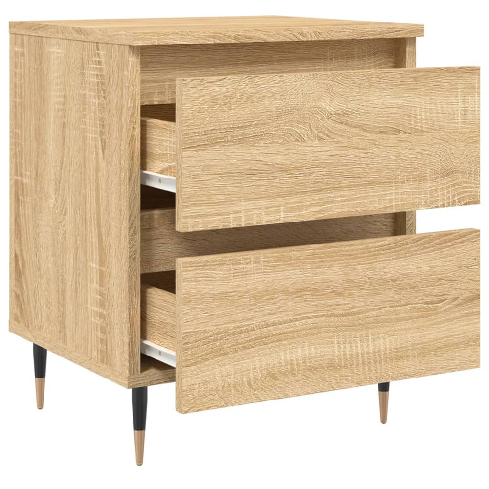 Nachtkastje 40x35x50 cm bewerkt hout sonoma eikenkleurig MeubelReus
