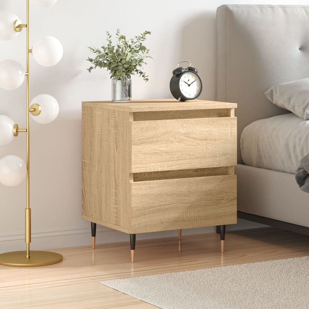 Nachtkastje 40x35x50 cm bewerkt hout sonoma eikenkleurig MeubelReus