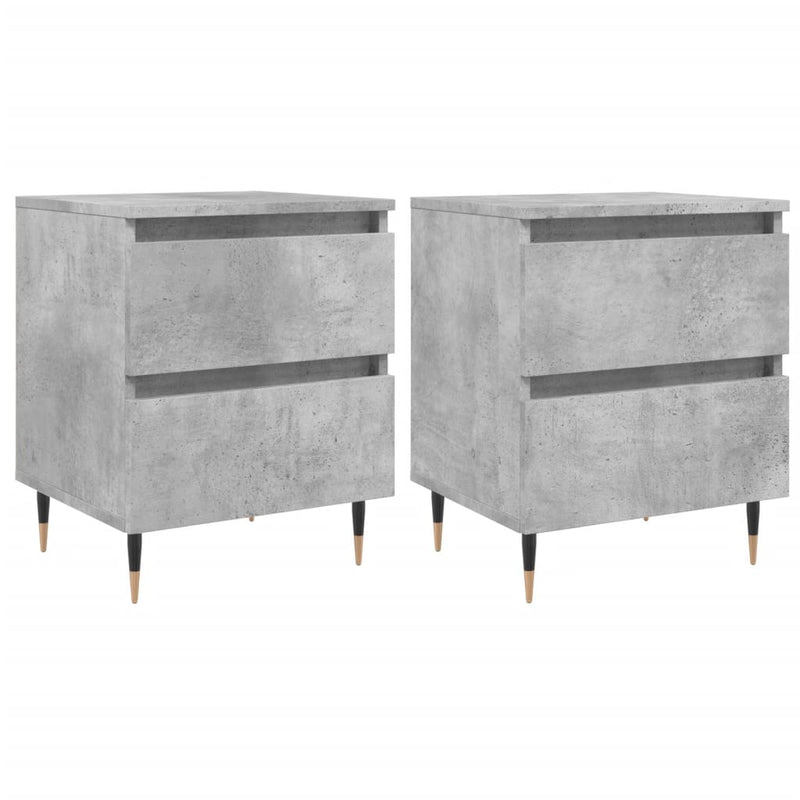 Nachtkastjes 2 st 40x35x50 cm bewerkt hout betongrijs MeubelReus