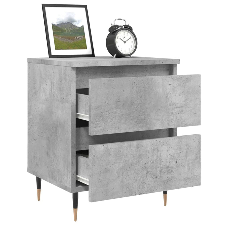 Nachtkastjes 2 st 40x35x50 cm bewerkt hout betongrijs MeubelReus
