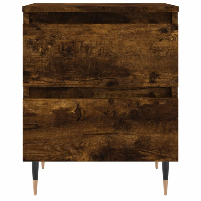 Nachtkastje 40x35x50 cm bewerkt hout gerookt eikenkleurig MeubelReus