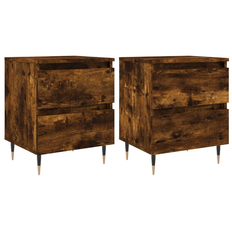 Nachtkastjes 2 st 40x35x50 cm bewerkt hout gerookt eikenkleurig MeubelReus