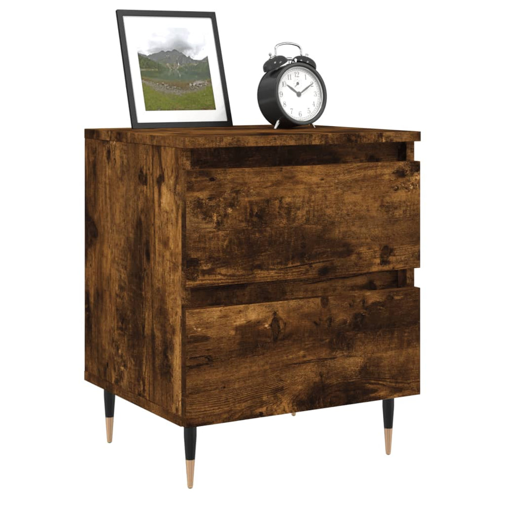 Nachtkastjes 2 st 40x35x50 cm bewerkt hout gerookt eikenkleurig MeubelReus