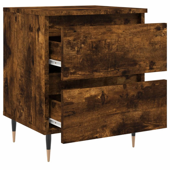 Nachtkastjes 2 st 40x35x50 cm bewerkt hout gerookt eikenkleurig MeubelReus