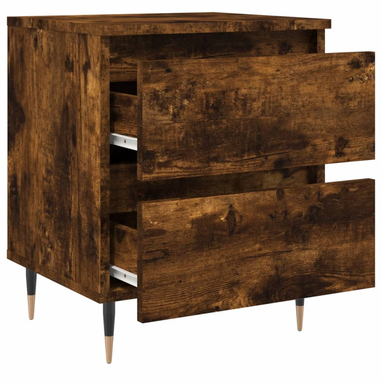 Nachtkastjes 2 st 40x35x50 cm bewerkt hout gerookt eikenkleurig MeubelReus