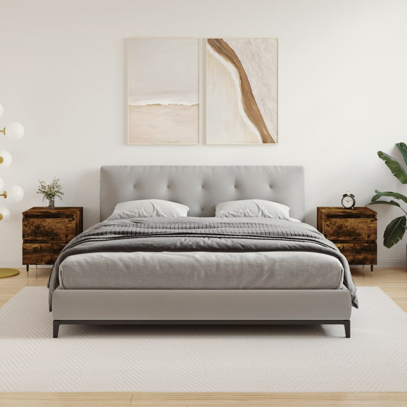 Nachtkastjes 2 st 40x35x50 cm bewerkt hout gerookt eikenkleurig MeubelReus