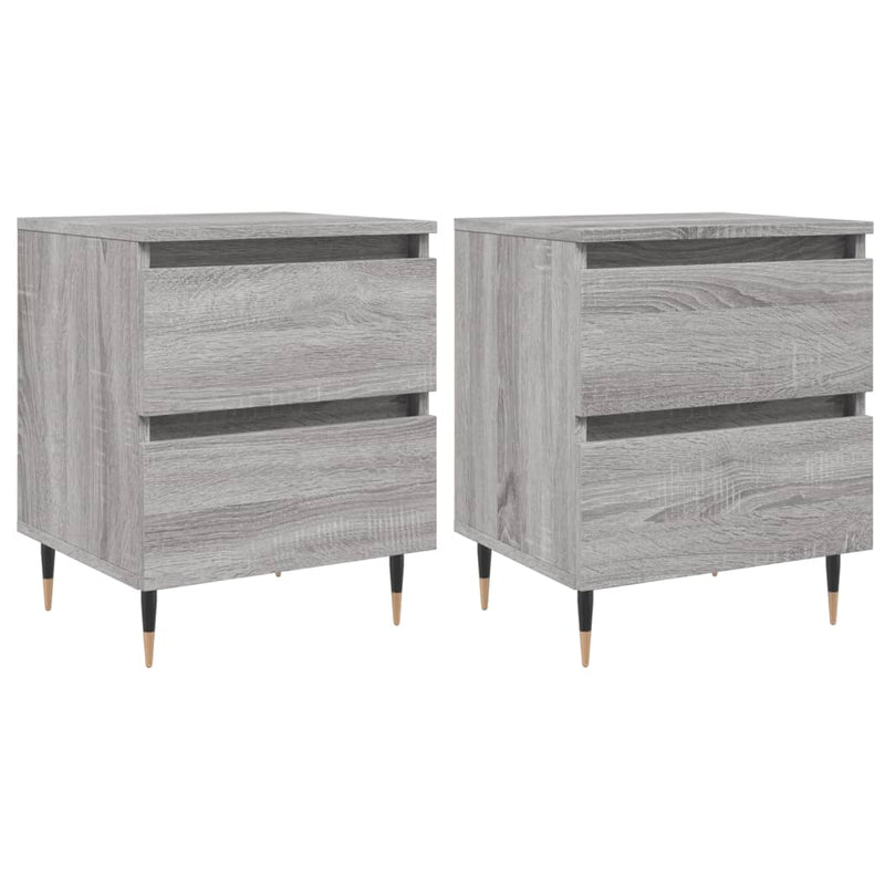 Nachtkastjes 2 st 40x35x50 cm bewerkt hout grijs sonoma eiken MeubelReus