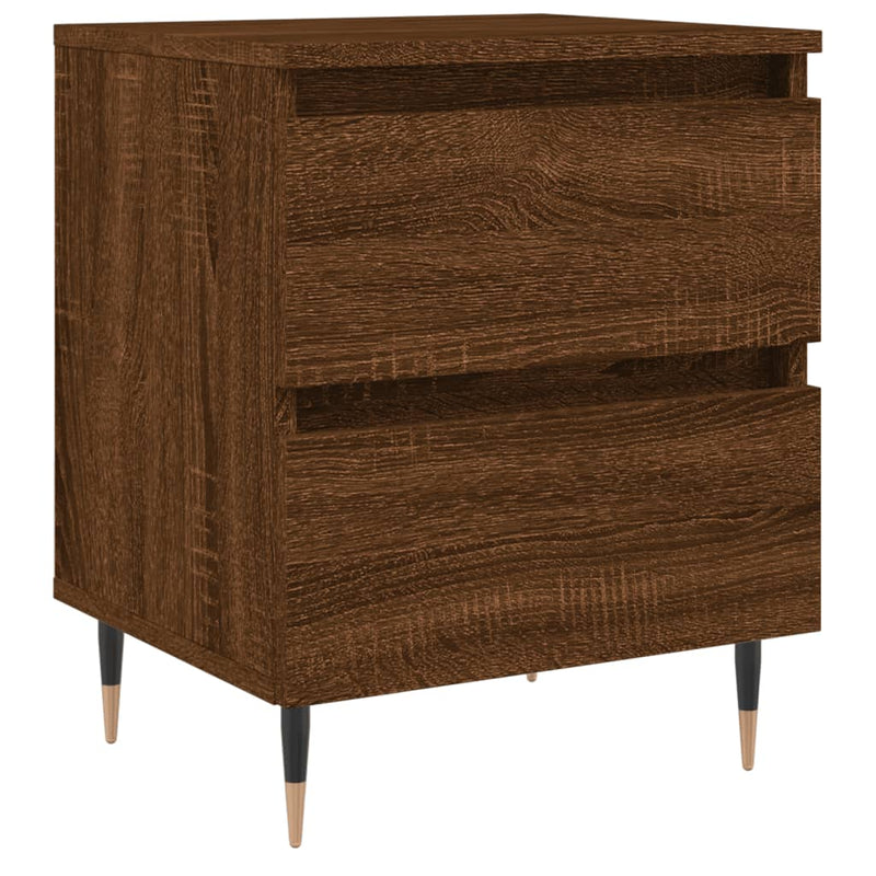 Nachtkastje 40x35x50 cm bewerkt hout bruin eikenkleur MeubelReus