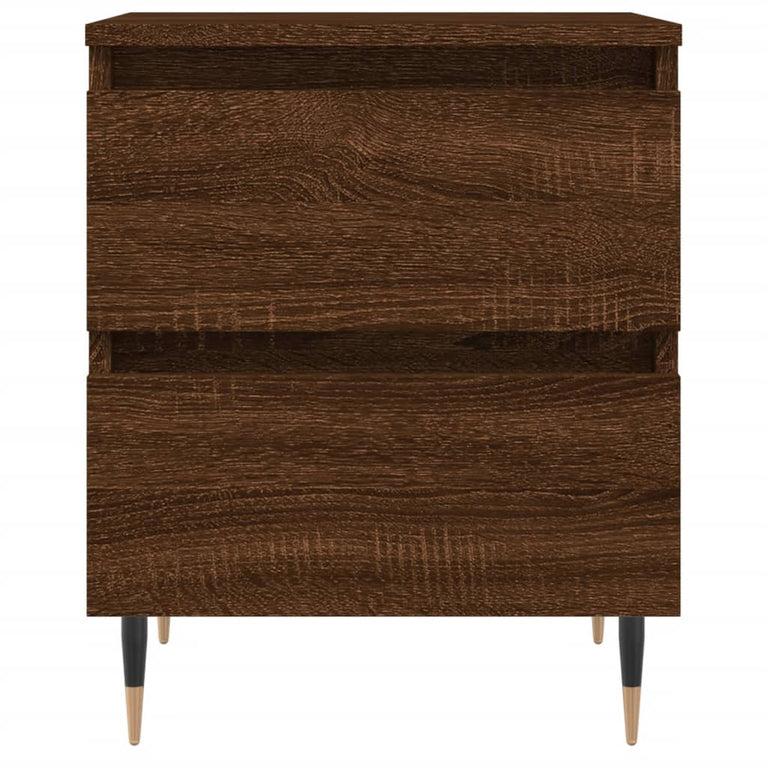 Nachtkastje 40x35x50 cm bewerkt hout bruin eikenkleur MeubelReus