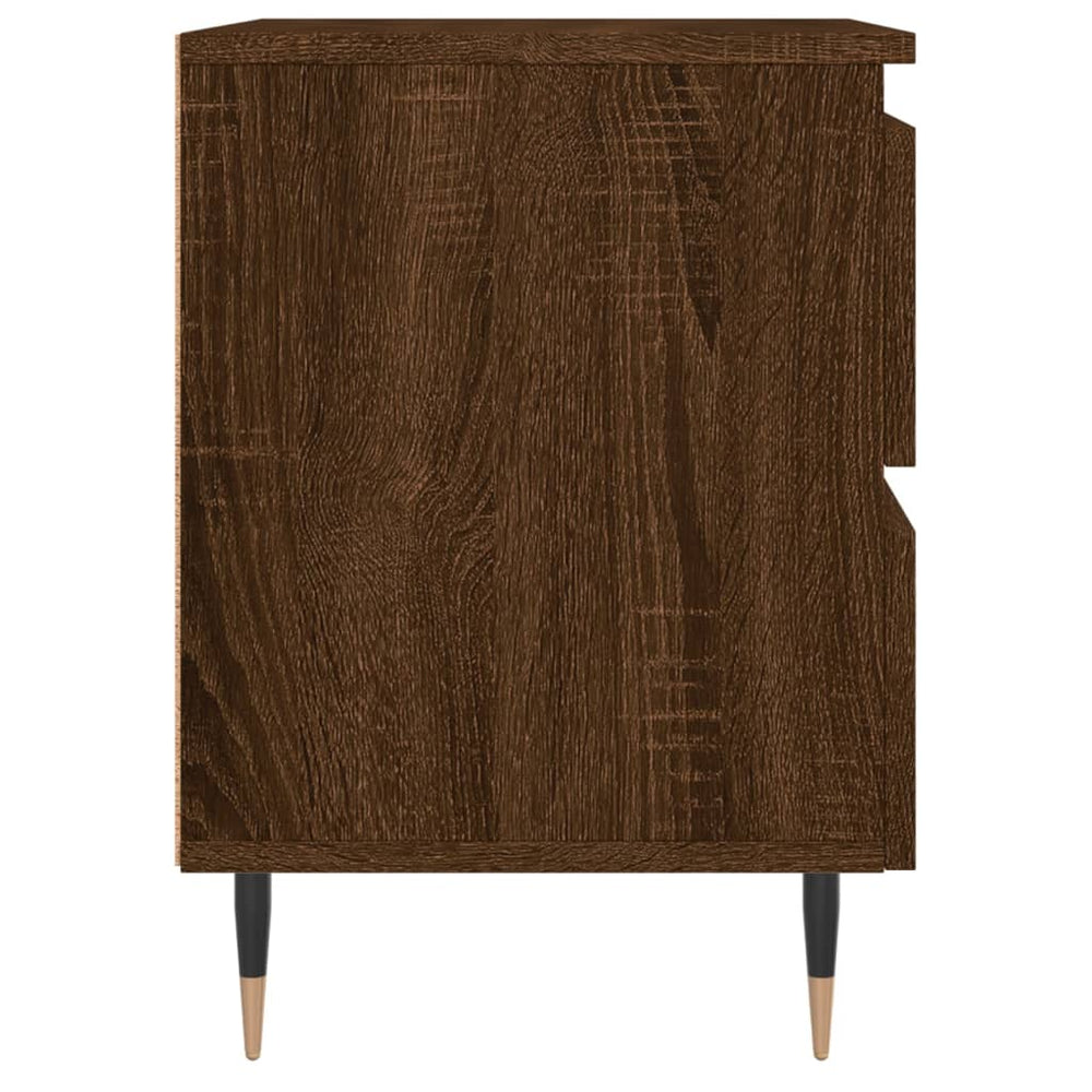 Nachtkastje 40x35x50 cm bewerkt hout bruin eikenkleur MeubelReus