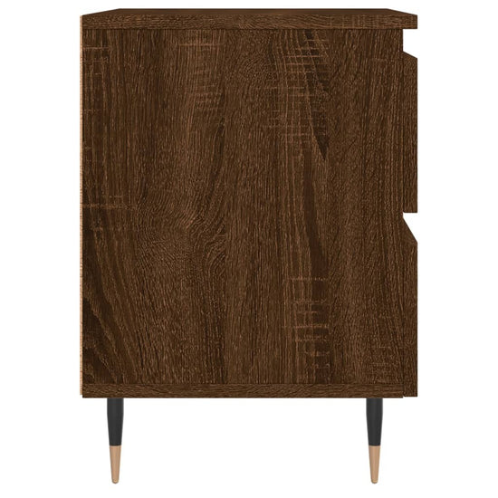 Nachtkastje 40x35x50 cm bewerkt hout bruin eikenkleur MeubelReus