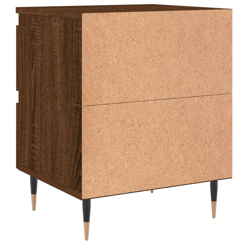 Nachtkastje 40x35x50 cm bewerkt hout bruin eikenkleur MeubelReus