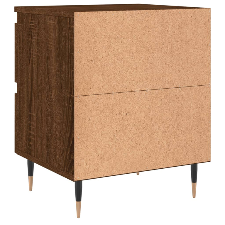 Nachtkastje 40x35x50 cm bewerkt hout bruin eikenkleur MeubelReus