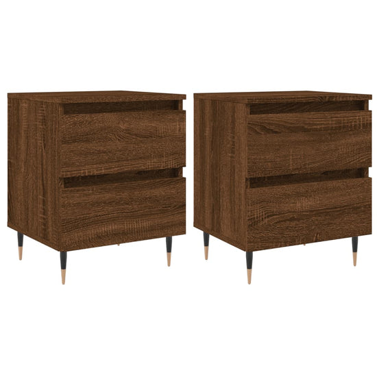 Nachtkastjes 2 st 40x35x50 cm bewerkt hout bruin eikenkleur MeubelReus