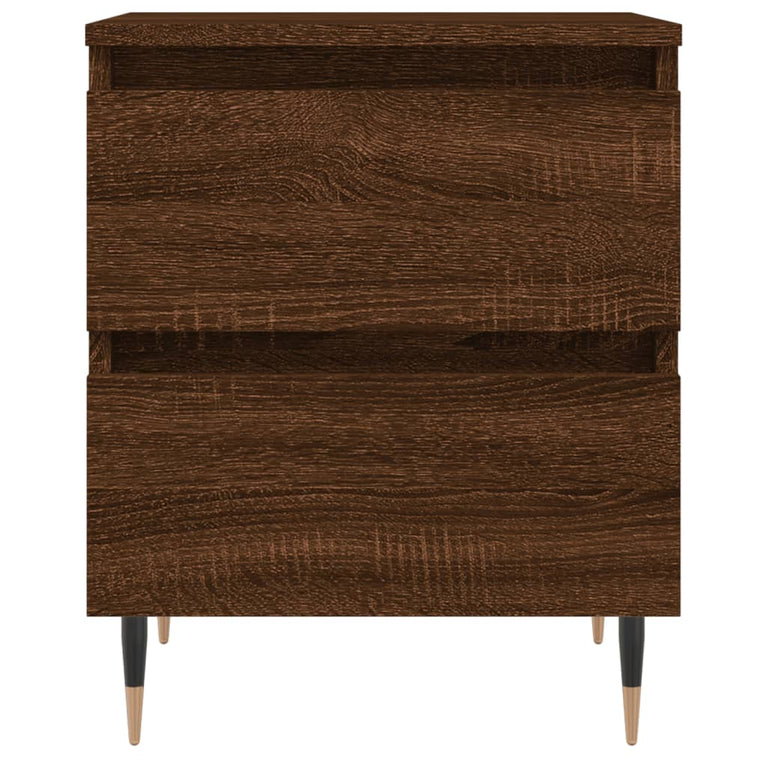 Nachtkastjes 2 st 40x35x50 cm bewerkt hout bruin eikenkleur MeubelReus