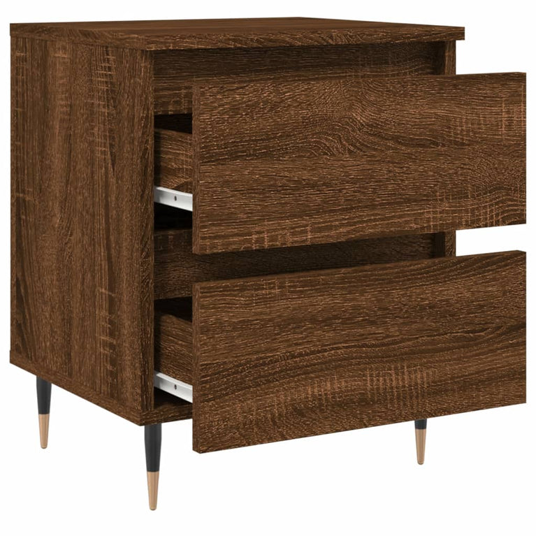 Nachtkastjes 2 st 40x35x50 cm bewerkt hout bruin eikenkleur MeubelReus