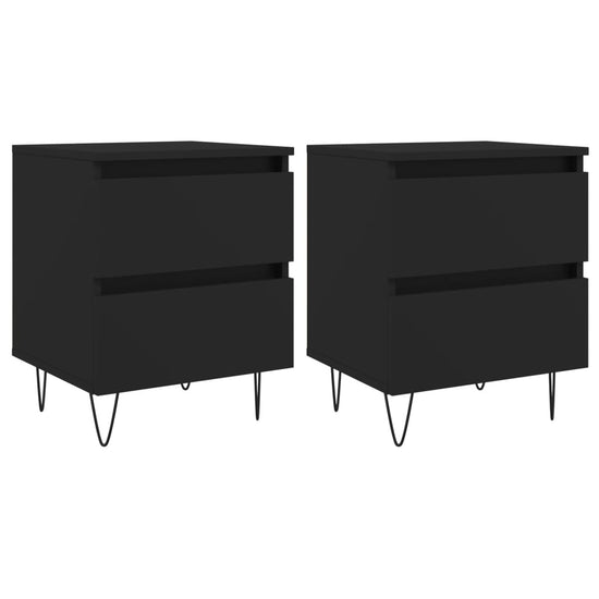 Nachtkastjes 2 st 40x35x50 cm bewerkt hout zwart MeubelReus