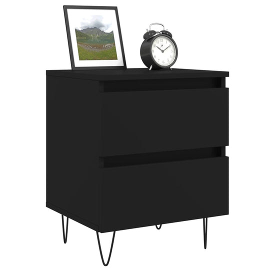 Nachtkastjes 2 st 40x35x50 cm bewerkt hout zwart MeubelReus