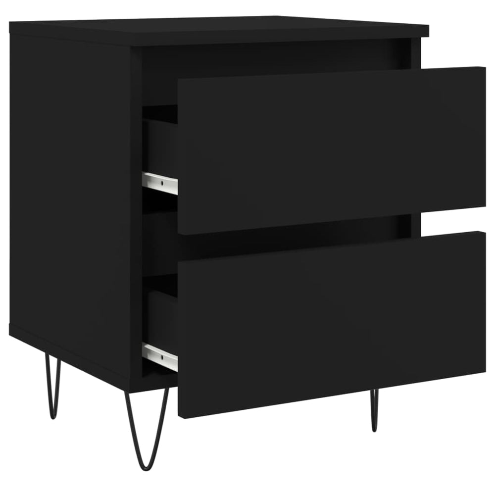 Nachtkastjes 2 st 40x35x50 cm bewerkt hout zwart MeubelReus