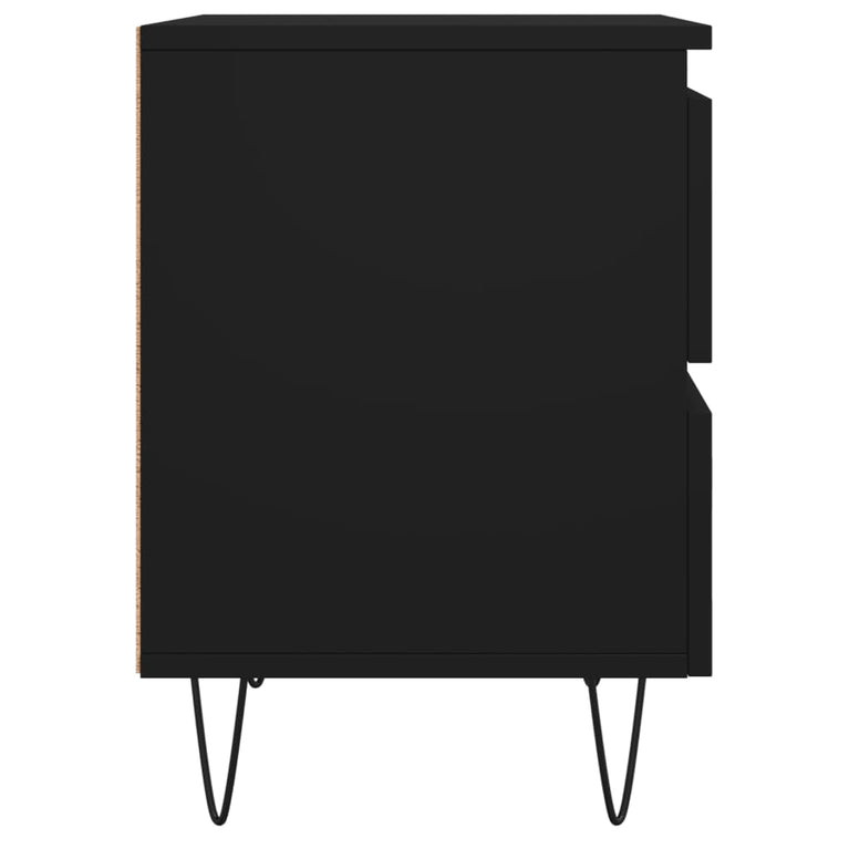 Nachtkastjes 2 st 40x35x50 cm bewerkt hout zwart MeubelReus