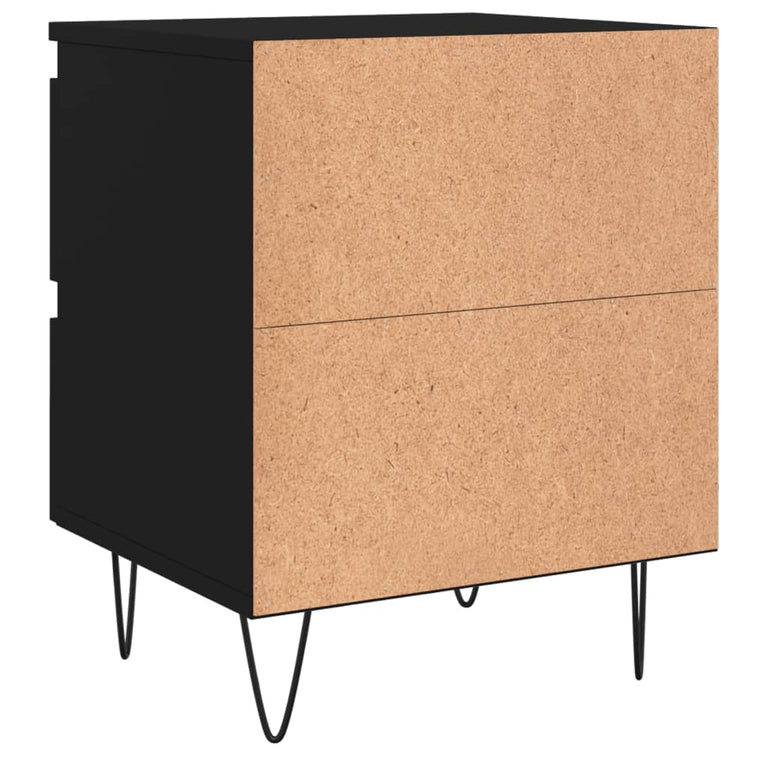 Nachtkastjes 2 st 40x35x50 cm bewerkt hout zwart MeubelReus