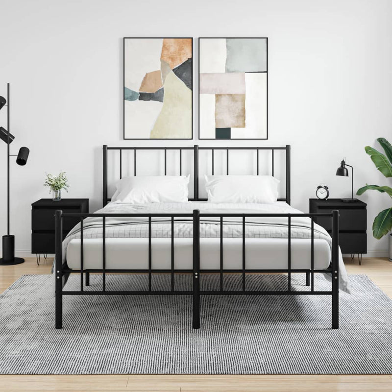 Nachtkastjes 2 st 40x35x50 cm bewerkt hout zwart MeubelReus