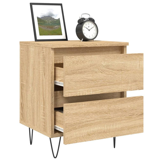 Nachtkastje 40x35x50 cm bewerkt hout sonoma eikenkleurig MeubelReus
