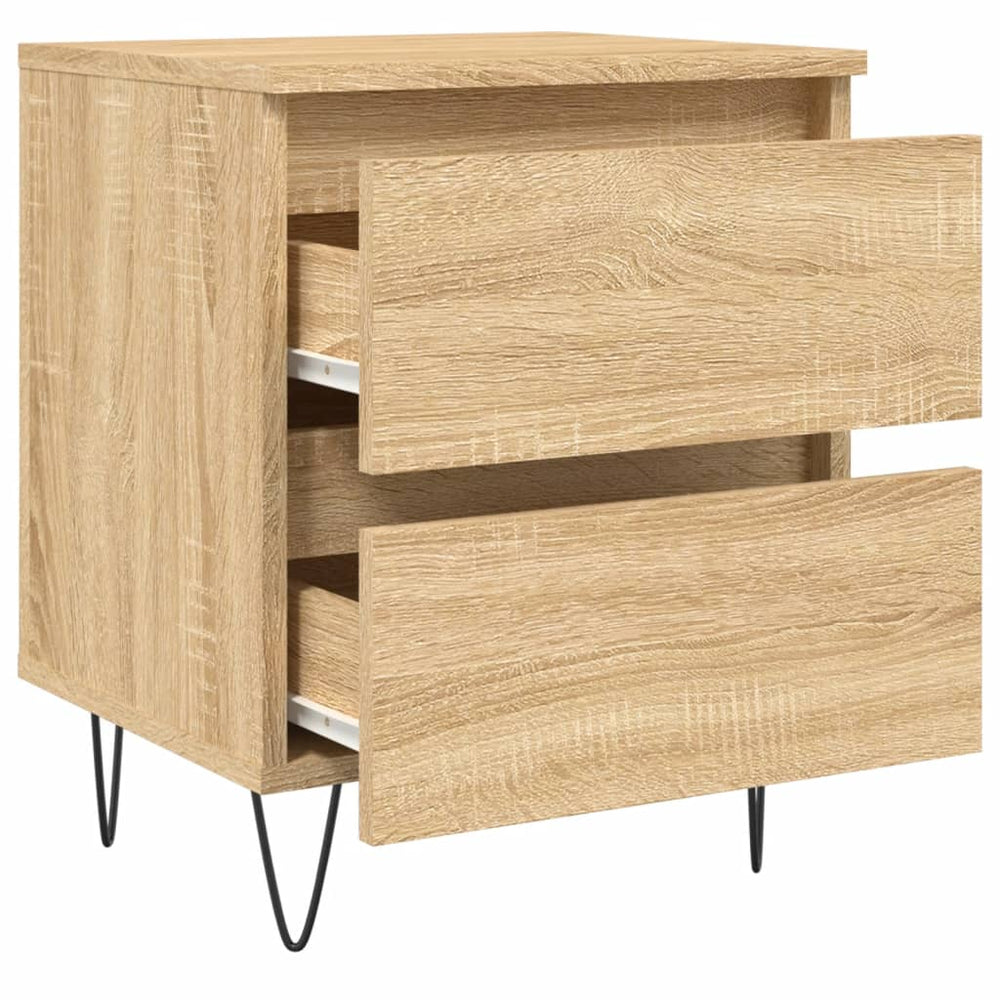 Nachtkastje 40x35x50 cm bewerkt hout sonoma eikenkleurig MeubelReus