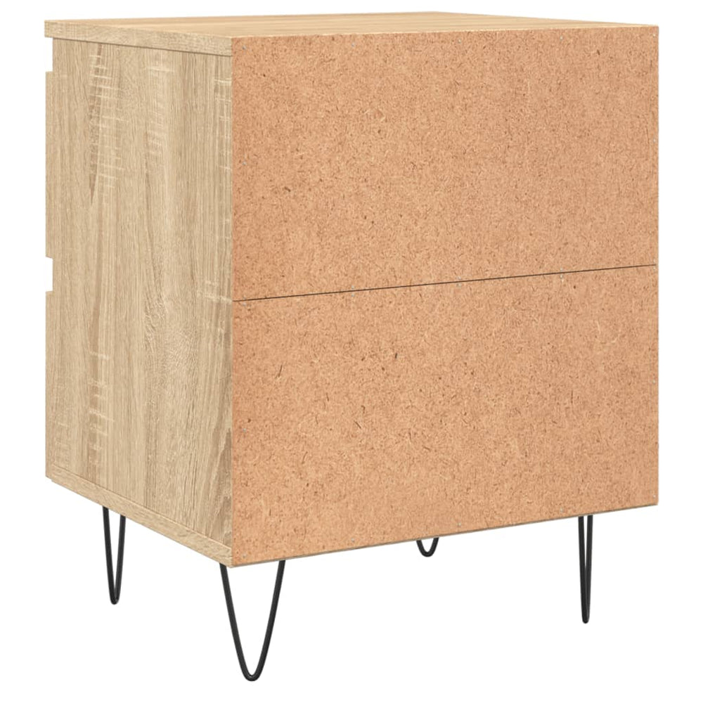 Nachtkastje 40x35x50 cm bewerkt hout sonoma eikenkleurig MeubelReus