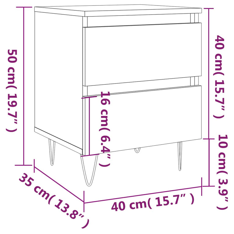 Nachtkastjes 2 st 40x35x50 cm sonoma eikenkleurig MeubelReus