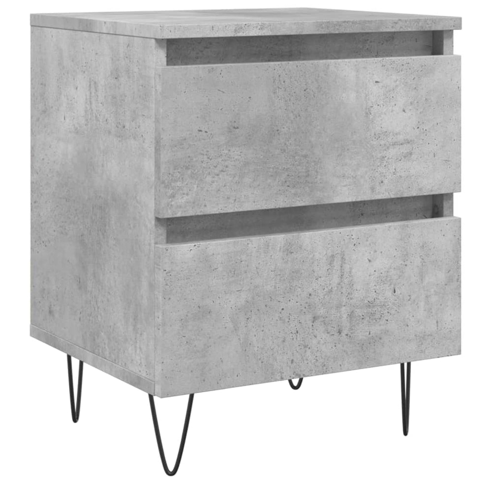 Nachtkastje 40x35x50 cm bewerkt hout betongrijs MeubelReus