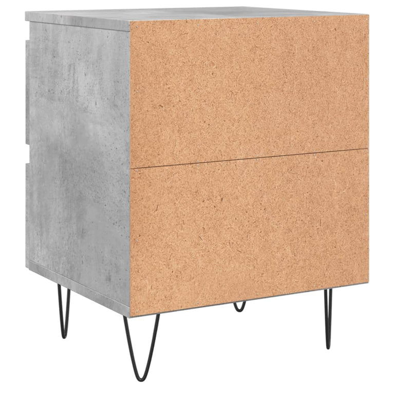 Nachtkastje 40x35x50 cm bewerkt hout betongrijs MeubelReus