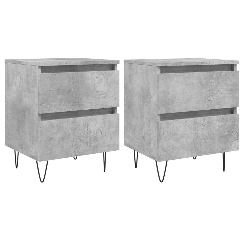 Nachtkastjes 2 st 40x35x50 cm bewerkt hout betongrijs MeubelReus