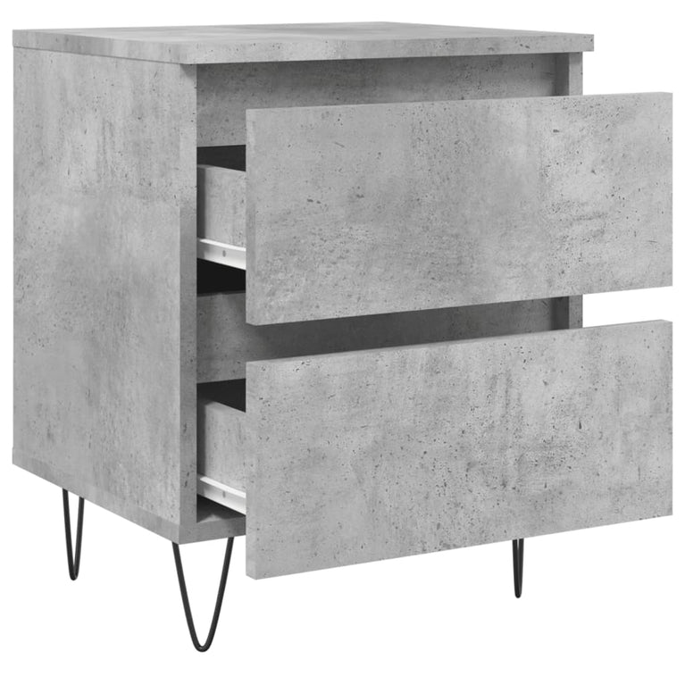 Nachtkastjes 2 st 40x35x50 cm bewerkt hout betongrijs MeubelReus