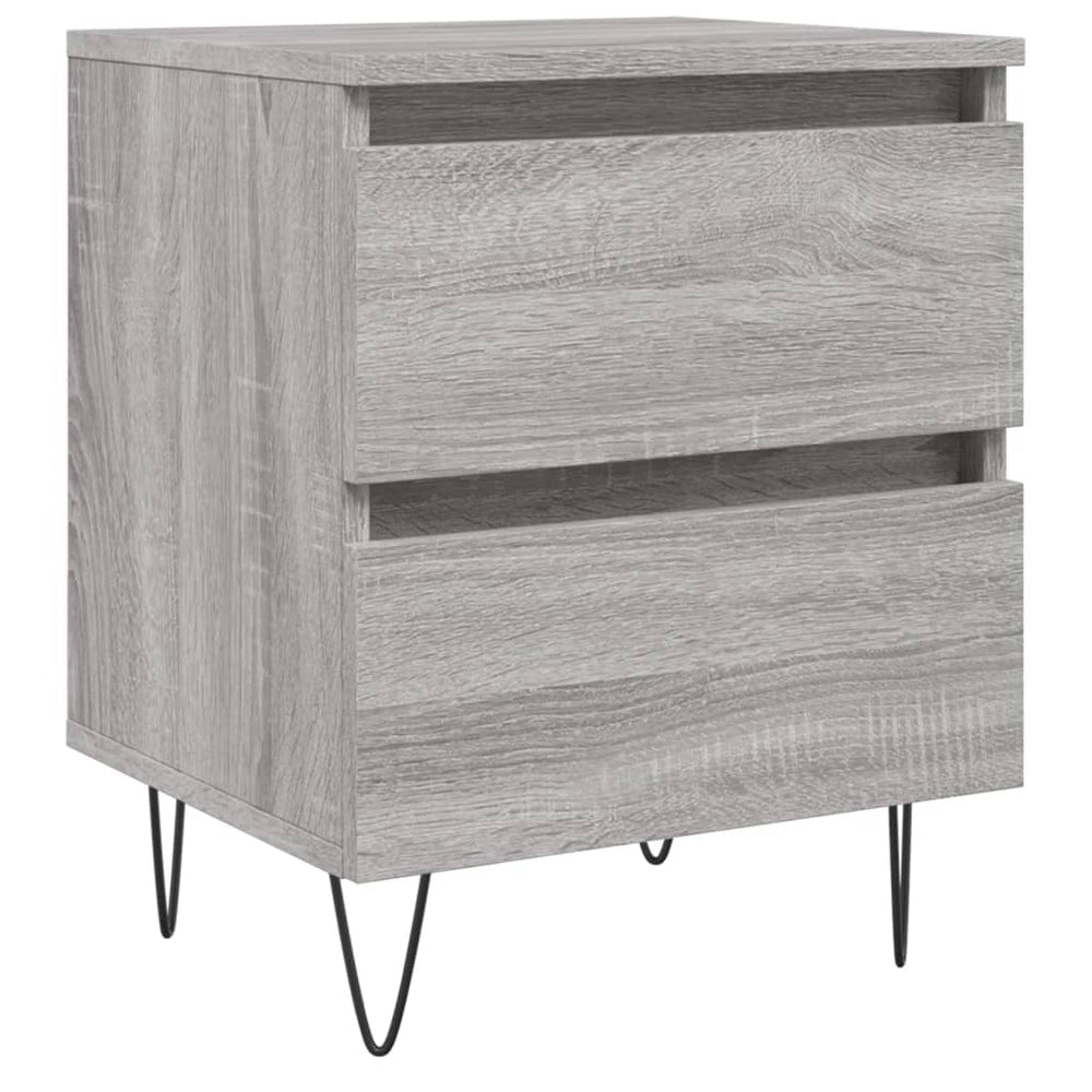 Nachtkastje 40x35x50 cm bewerkt hout grijs sonoma eikenkleurig MeubelReus