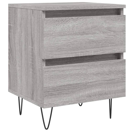 Nachtkastje 40x35x50 cm bewerkt hout grijs sonoma eikenkleurig MeubelReus