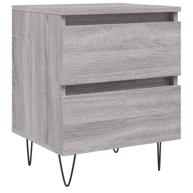 Nachtkastje 40x35x50 cm bewerkt hout grijs sonoma eikenkleurig MeubelReus