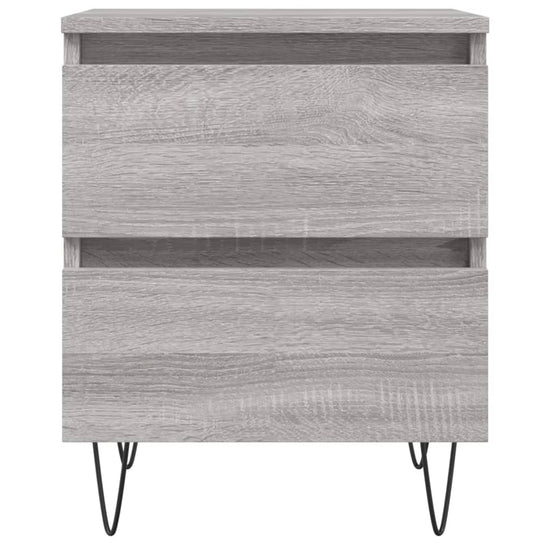 Nachtkastje 40x35x50 cm bewerkt hout grijs sonoma eikenkleurig MeubelReus