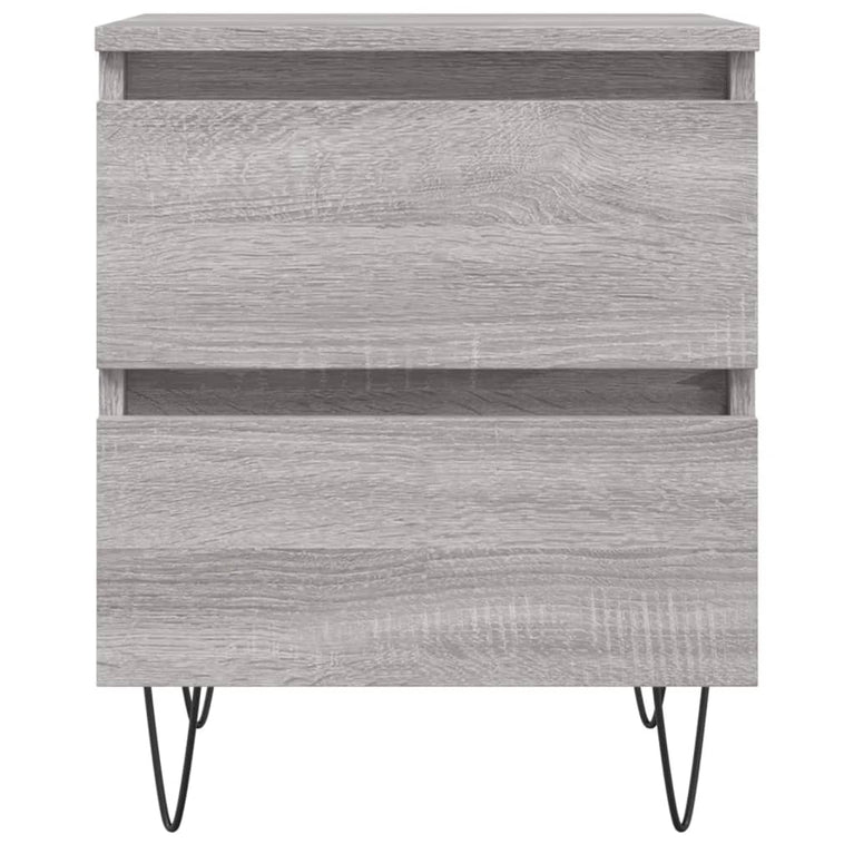 Nachtkastje 40x35x50 cm bewerkt hout grijs sonoma eikenkleurig MeubelReus