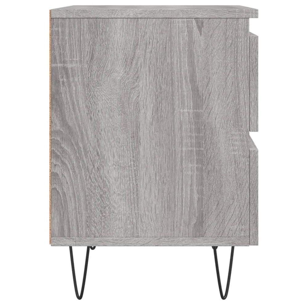 Nachtkastje 40x35x50 cm bewerkt hout grijs sonoma eikenkleurig MeubelReus