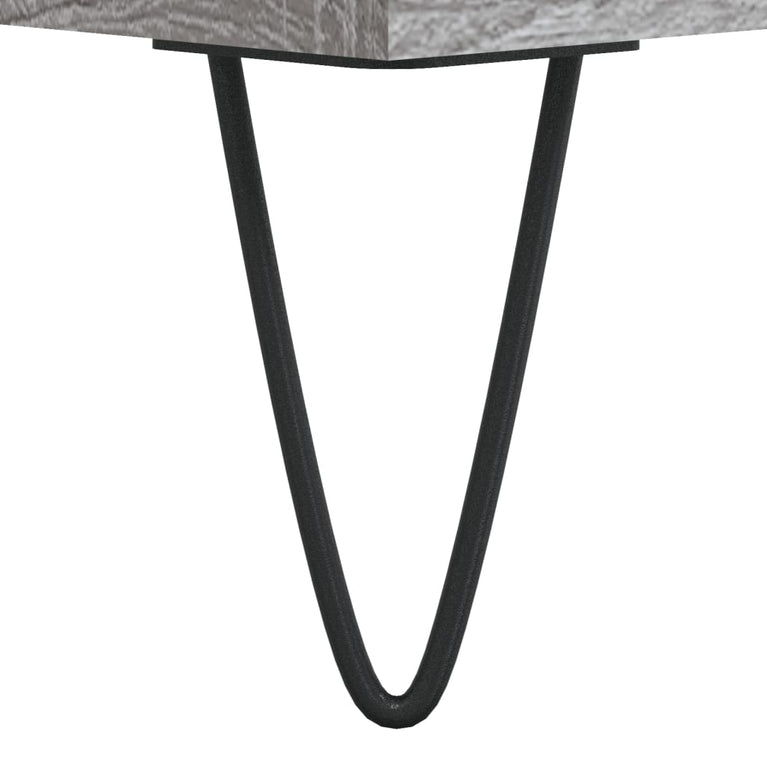 Nachtkastje 40x35x50 cm bewerkt hout grijs sonoma eikenkleurig MeubelReus