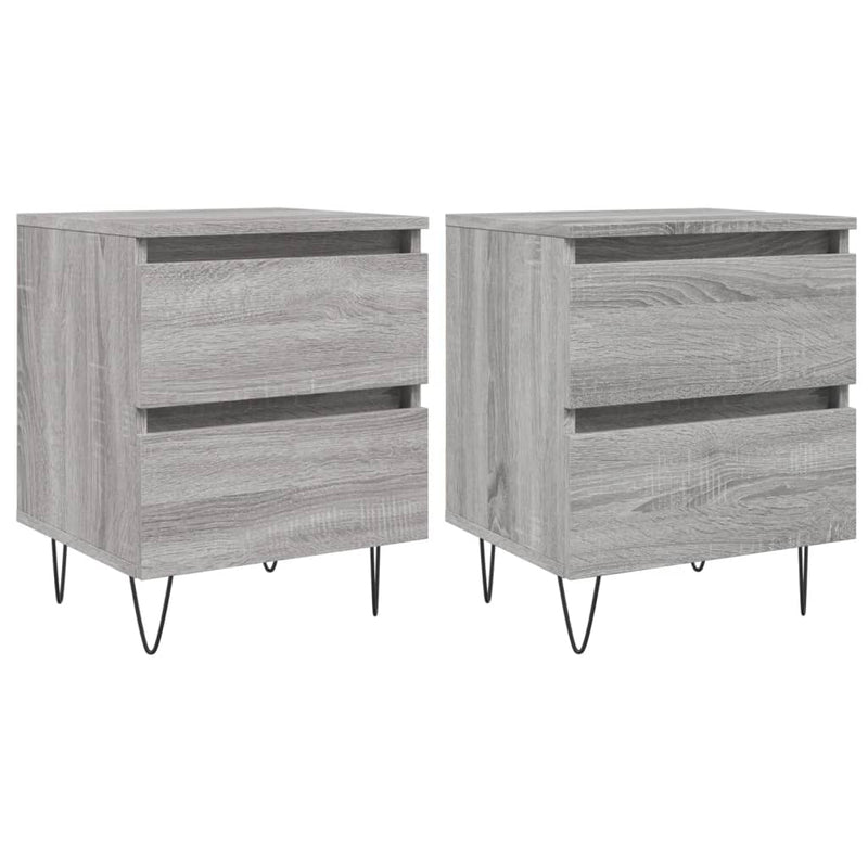 Nachtkastjes 2 st 40x35x50 cm bewerkt hout grijs sonoma eiken MeubelReus