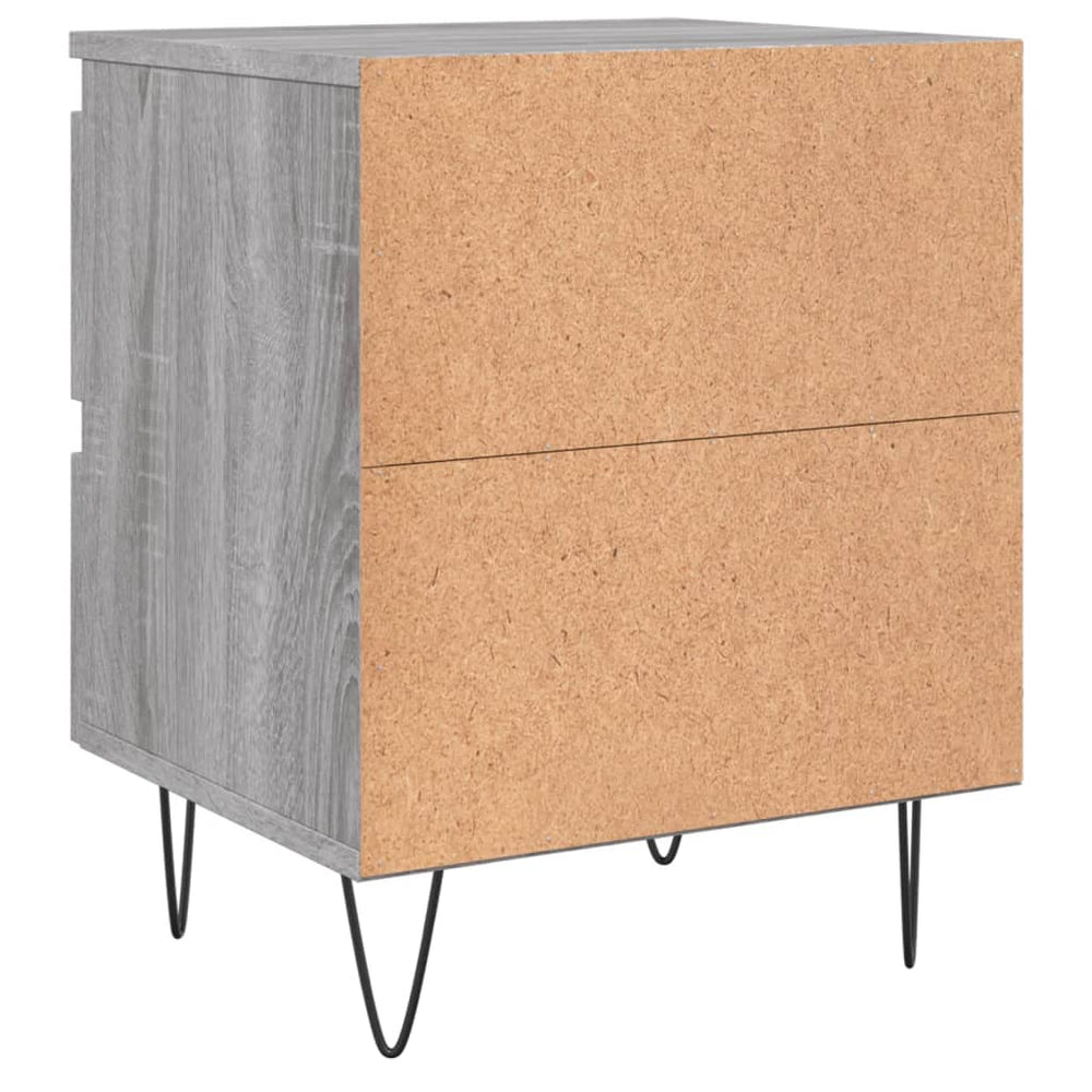 Nachtkastjes 2 st 40x35x50 cm bewerkt hout grijs sonoma eiken MeubelReus