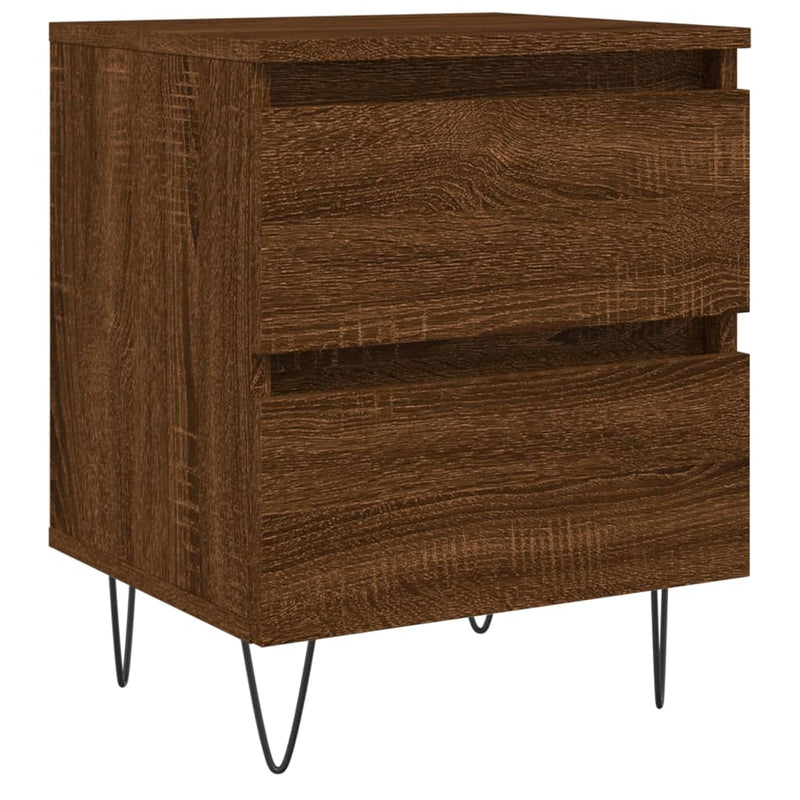 Nachtkastje 40x35x50 cm bewerkt hout bruin eikenkleur MeubelReus