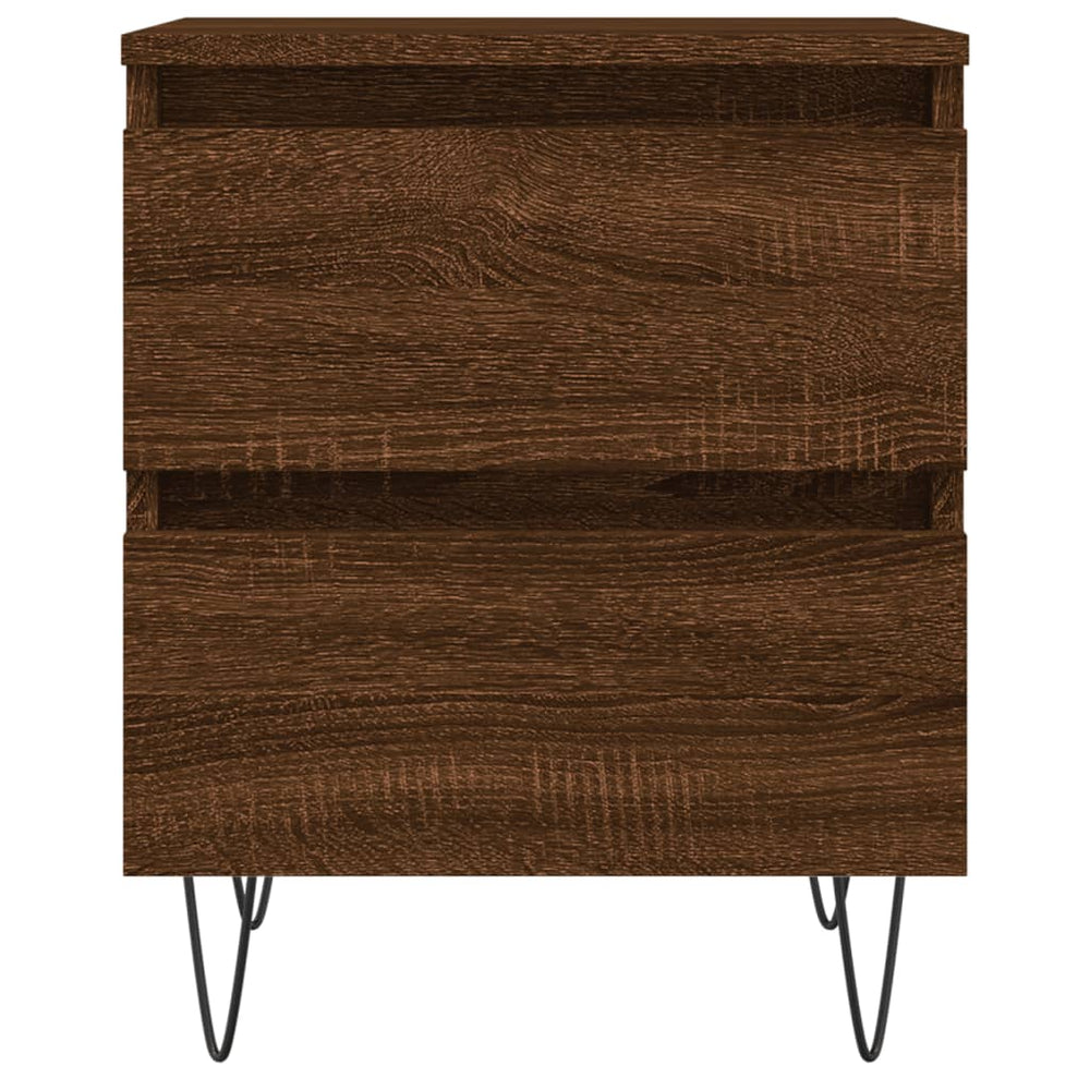 Nachtkastje 40x35x50 cm bewerkt hout bruin eikenkleur MeubelReus
