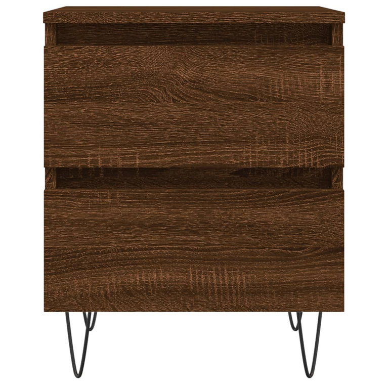 Nachtkastje 40x35x50 cm bewerkt hout bruin eikenkleur MeubelReus
